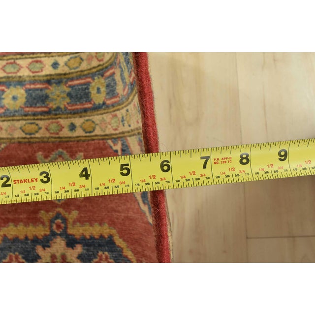 Kazak Runner 2’9” X 13’2” Red Wool Tribal Hand-Knotted Oriental Rug For Sale - Image 10 of 12