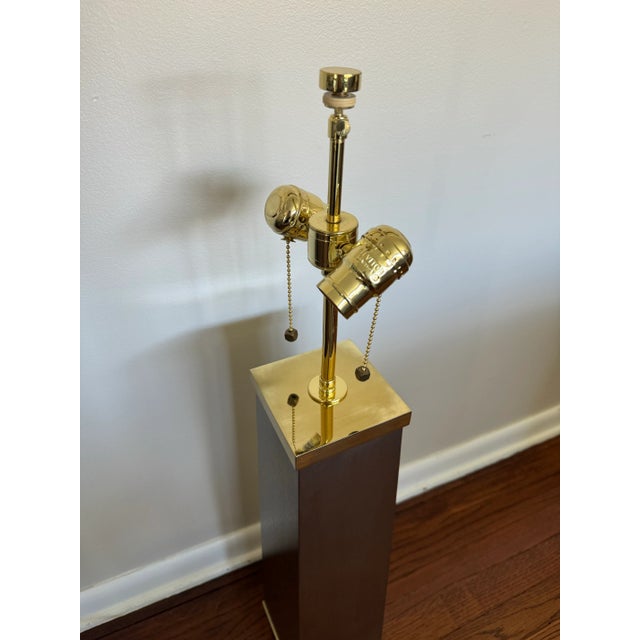 2000 - 2009 J Robert Scott Lithic Steel & Brass Table Lamp Sally Sirkin Lewis For Sale - Image 5 of 9