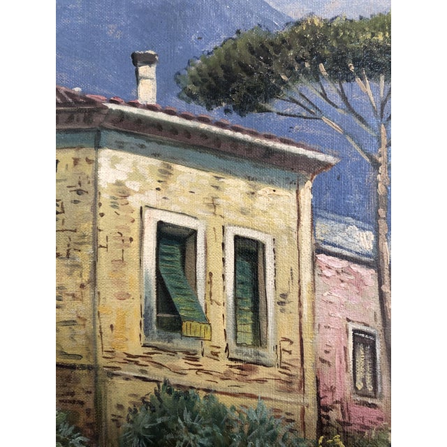 Pietro Toretti, Route côtière sud avec cèdres et pins, Oil on Canvas, Framed For Sale - Image 7 of 14
