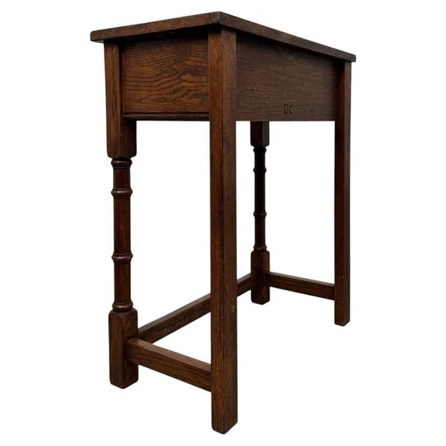 20th Century Traditional Oak Side Table For Sale - Image 9 of 12