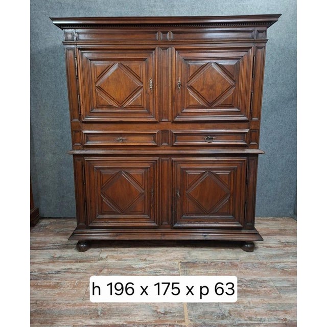 17th Century Louis XIII Two-Part Walnut Buffet For Sale - Image 12 of 12