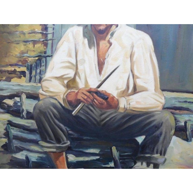 Chediac, The Worker, 1970s, Oil Painting on Canvas, Framed For Sale - Image 6 of 14