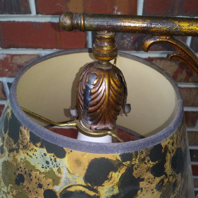 Metal Mid Century Modern Gothic Iron Bridge Arm and Urn Floor Lamp For Sale - Image 7 of 18