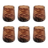 Tory Tortoise Stemless All Purpose Glasses, Set of 6 For Sale