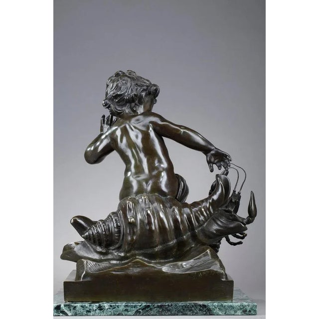 Bronze Sculpture, Child Pinched by a Crayfish in the style of Jean-Baptiste Pigalle For Sale - Image 6 of 18