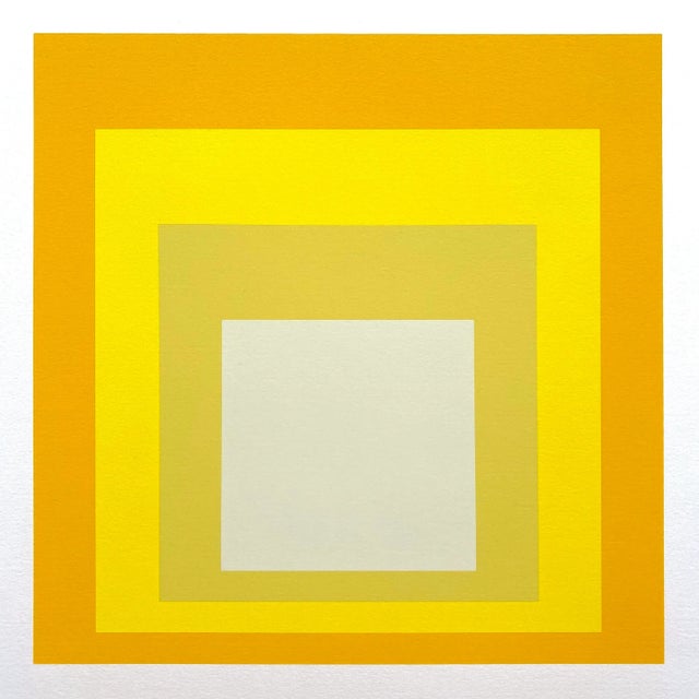 This Josef Albers rare vintage 1982 Modernist fine art serigraph print " Homage to the Square, Terra Caliente " 1968, is...