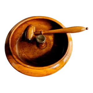 Antique Early 1900's Solid Polished Wood Nut Bowl W/Mallet