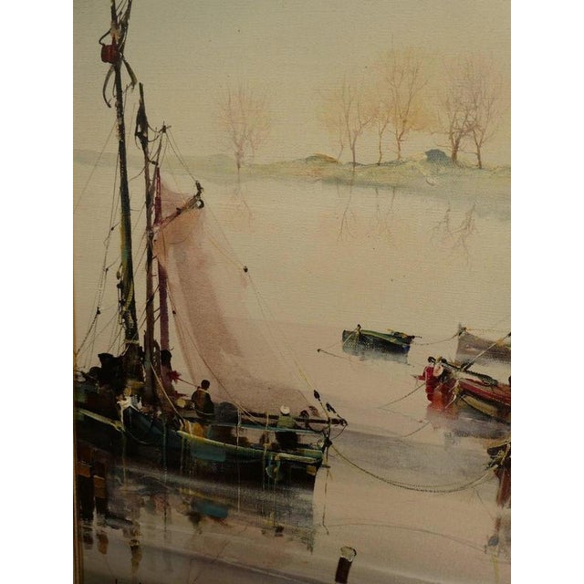 1980s Jorge Aguilar-Agon, Seascape, 1982, Oil Painting on Canvas, Framed For Sale - Image 5 of 16