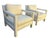 Mid-Century Modern Vintage Upholstered Parsons Arm Chairs- A Pair For Sale - Image 3 of 10