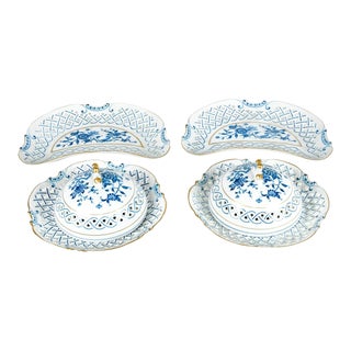 4 Piece Set of Porcelain Tableware For Sale