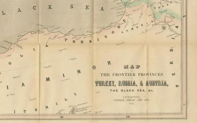 Philips Map of the Seat of War, 1854 | Chairish
