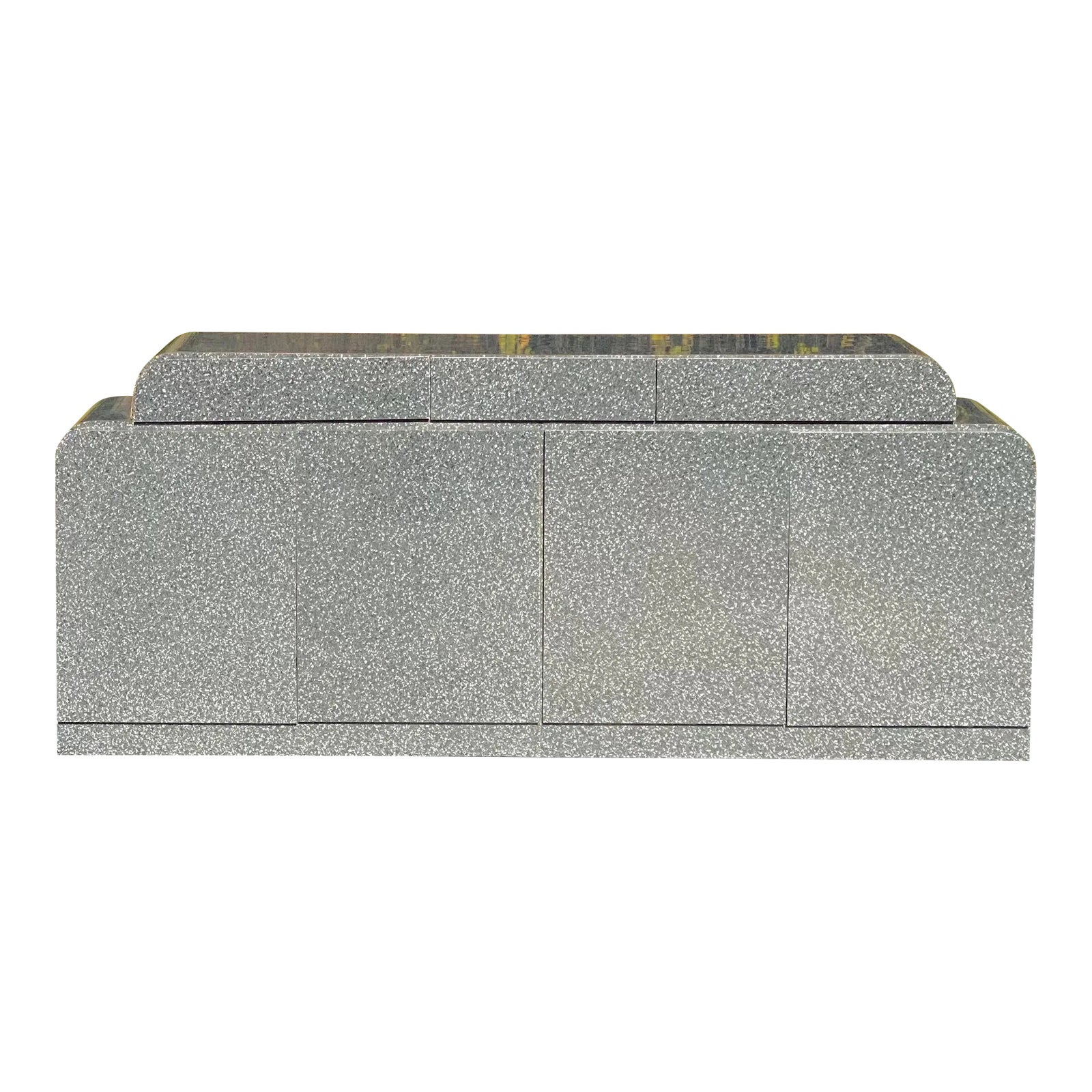 1980s Post Modern Gray Waterfall Buffet | Chairish