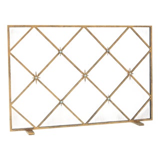 Aged Gold Celeste Fireplace Screen Iron For Sale