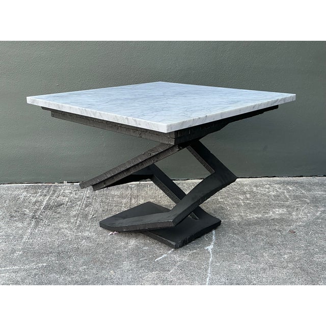 Metal Vintage Contemporary “Fleur De Fer” Steel Dining Table Pedestal After Roche Bobois For Sale - Image 7 of 12