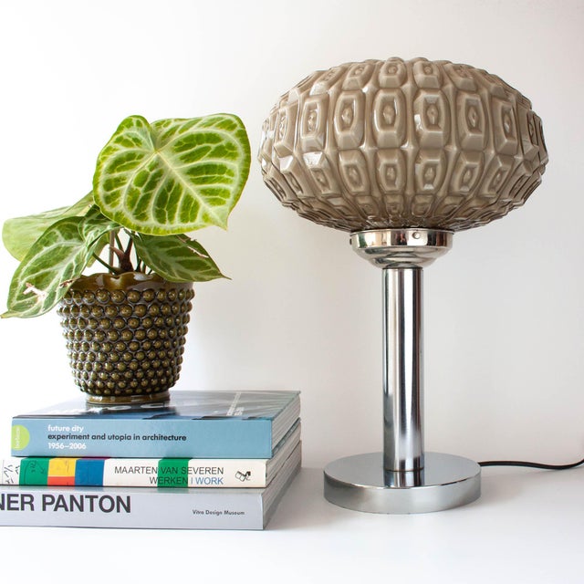 Art Deco Portuguese Table Lamp with Gray Opaline Shade, 1940s For Sale - Image 16 of 16