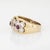 Ruby Diamond Flower Ring Vintage 14k Yellow Gold Sz 8.5 Wide Cigar Band For Sale - Image 4 of 6