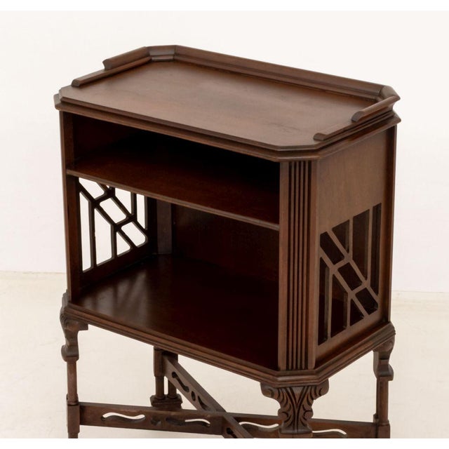 Neoclassical Style Walnut Side Table Bookcase For Sale In New York - Image 6 of 9