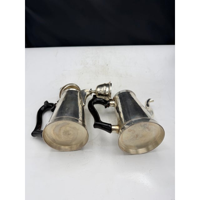 Silver Pair of Vintage Silverplate Coffee Pots For Sale - Image 8 of 8