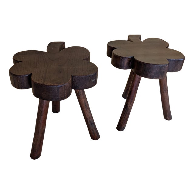 Vintage Clover Stools, 1950s, Set of 2 For Sale