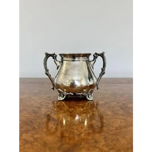 Victorian Three Piece Tea Set and Tray, 1880s, Set of 4 For Sale - Image 4 of 7