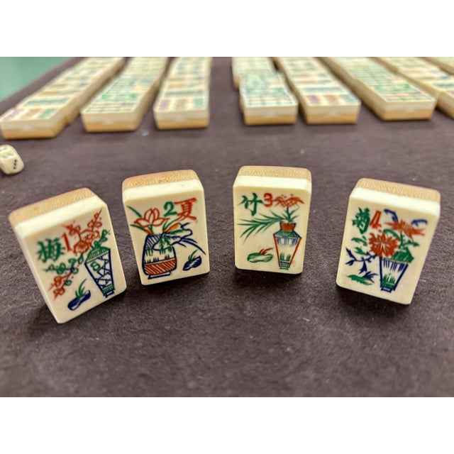 Wood Antique Chinese Mahjong Set - No Box For Sale - Image 7 of 17