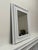 Vintage Coastal White Painted Natural Cane & Solid Wood Wall Mirror For Sale - Image 4 of 10