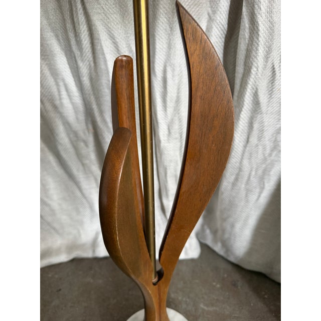 Wood 1950s Mid-Century Modern Adrian Pearsall Style Walnut & Carrara Lamp For Sale - Image 7 of 7