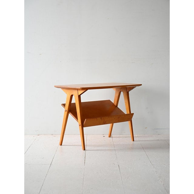 Vintage Scandinavian Coffee Table with Birch Display Stand, 1960s For Sale - Image 3 of 10
