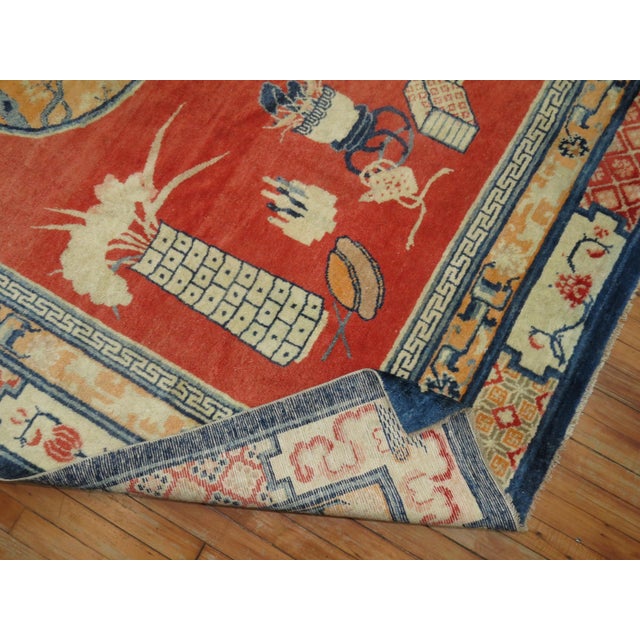 Early 20th Century Early 20th Century Zabihi Collection Tibetan Pictorial Rug - 5'11" x 9'3" For Sale - Image 5 of 9
