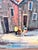 This Vintage Framed Oil Painting Is Signed "Mary Botto" and Depicts a Charming European Village Street Scene With Old-World Stone Buildings. For Sale - Image 12 of 12