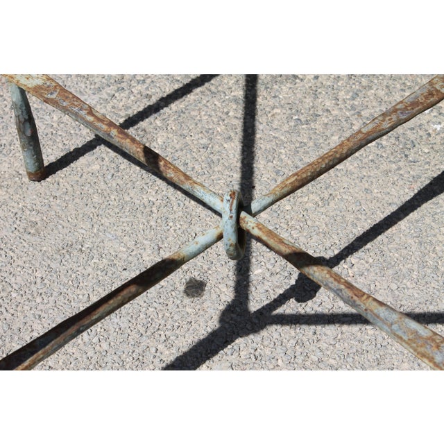 Metal Brutalist Hand Hammered Steel Side Table For Sale - Image 7 of 9