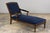 19th Century French Napoleon III Walnut Chaise Lounge in Blue Velvet For Sale - Image 15 of 18
