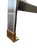 Chrome Vintage Hollywood Regency Chrome & Brass Glass-Top Side Table | Sculptural Tri-Leg Base | Art Deco Revival Accent Table For Sale - Image 8 of 10