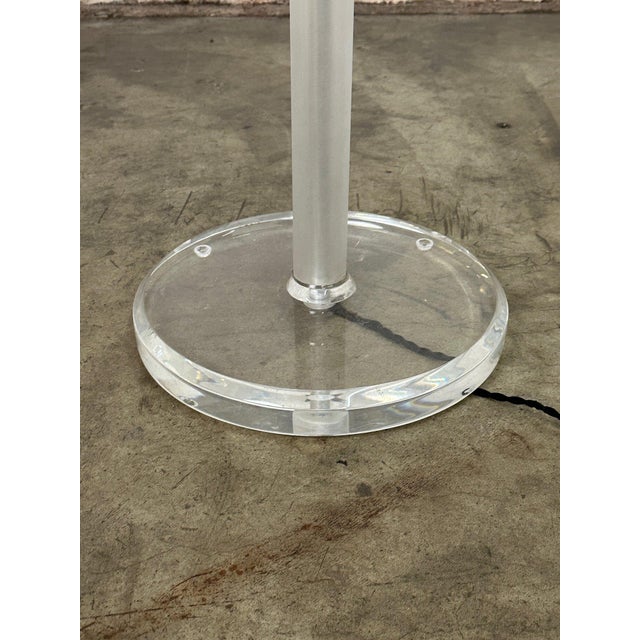 1970s Italian Lucite Floor Lamp With Chrome Details For Sale - Image 4 of 5