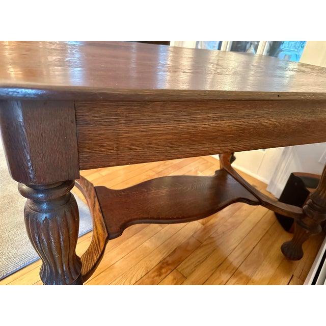 English Antique Library Table For Sale - Image 3 of 10