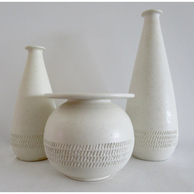 Contemporary C2000 Hermes Organic "Amusing Style Selections, Coll." Matte-Glazed Ceramic, Trio of Vessel/Vases -3 Pieces For Sale - Image 3 of 12