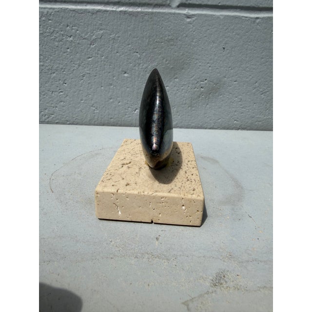 Stone Vintage Mid-Century Spanish Minimalist Stone Fish Sculpture by Agulló De C. For Sale - Image 7 of 9