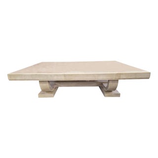 Coffee Table in Natural Parchment, 1980s For Sale
