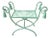 Italian Regency Vanity Stool in Moss Green For Sale