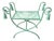 Vintage Iron Vanity Bench With Rope and Tassel Design For Sale