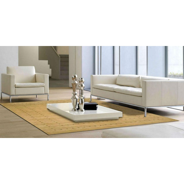 6x9 Jasmine Alluring Beige Solid Open Modern Handmade Wool Carpet Rug For Sale In New York - Image 6 of 10