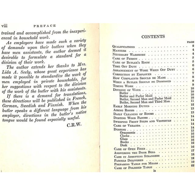 1910s "Simple Directions for the Butler" 1917 Wadhams, Caroline Reed For Sale - Image 5 of 5