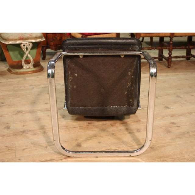 Metal Plastic, Iron & Imitation Leather Armchair, 1980s For Sale - Image 7 of 15