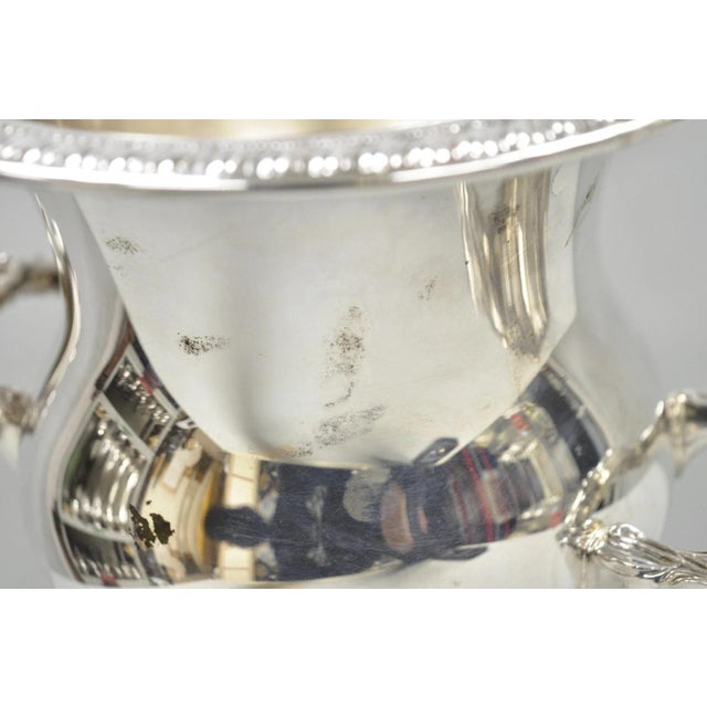 Silver Vintage Sheridan Silver Plated Trophy Cup Urn Champagne Chiller Ice Bucket For Sale - Image 8 of 16