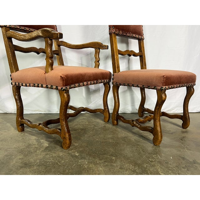 Copper Antique Set of 8 Os De Mouton Dining Chairs For Sale - Image 8 of 9