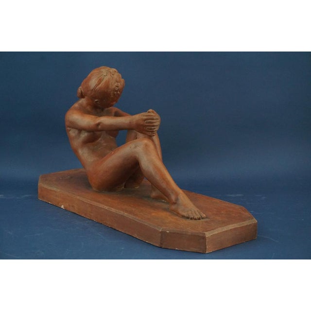 Lucien Charles Edouard Alliot, Art Nouveau Female Nude, Early 1900s, Terracotta For Sale - Image 4 of 18