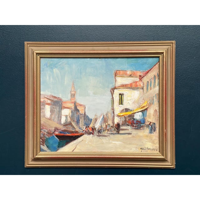 Knut Norman, Venice II, 1950s, Oil Painting on Panel, Framed For Sale - Image 11 of 14