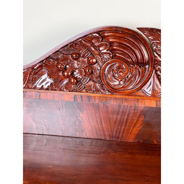 Mid 19th Century Antique American Empire Mahogany With Rosewood Edge Banding Sideboard Probably Philadelphia C. 1840 For Sale - Image 5 of 9