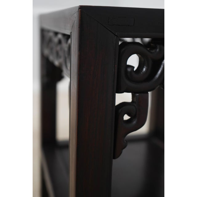 Chinese Rosewood Marble Inset End Table For Sale - Image 13 of 14