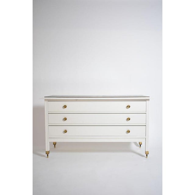 Carlo de Carli white lacquered chest of drawers, 1960s. White lacquered wood chest of drawers, model DC 154, by Carlo de...